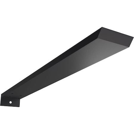 Ekena Millwork Hidden Floating Steel Heavy Duty Bracket w/ Flange, Powder Coated Black 2 1/2"W x 20"D x 1 1/2"H BKTM02X20X01HFPBL